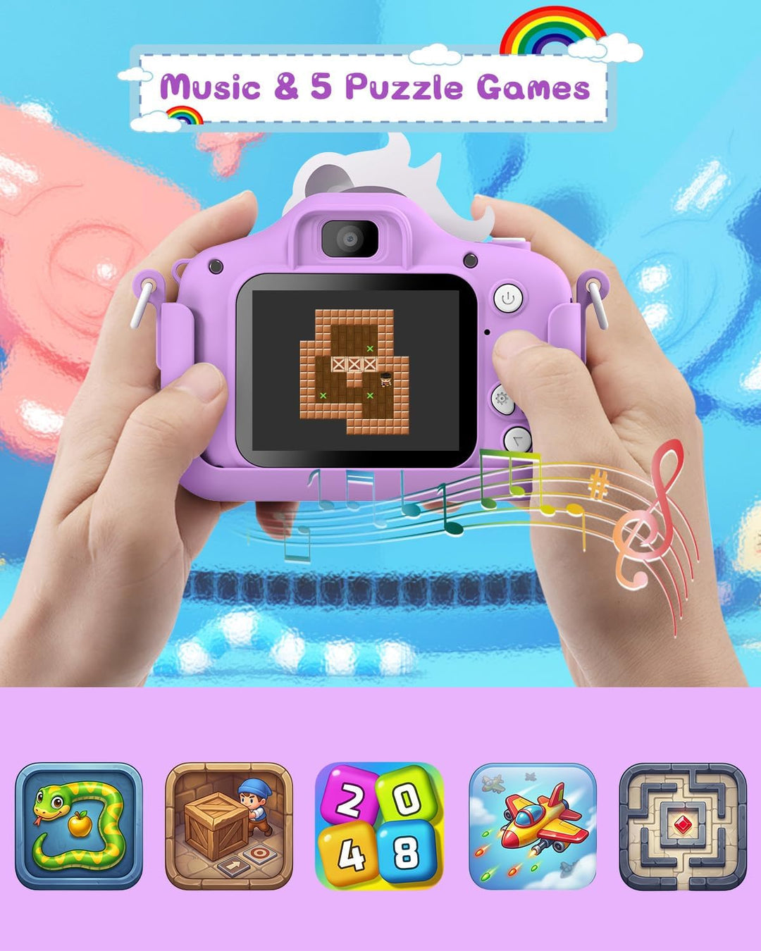 Kinderkamera, Gofunly Kinder Kamera 1080P 2,0-Zoll-Bildschirm Fotoapparat Kinder mit 32GB-Karte Self