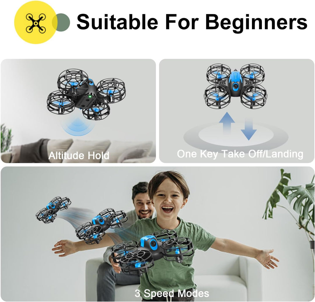 4DRC V18 Mini Drohne für Kinder Anfänger,RC Quadcopter mit 2Akkus Lange Flugzeit,Automatische Höhenh
