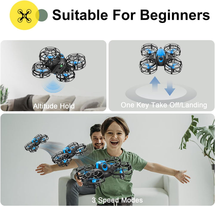 4DRC V18 Mini Drohne für Kinder Anfänger,RC Quadcopter mit 2Akkus Lange Flugzeit,Automatische Höhenh