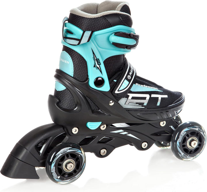 RAVEN Profession 3in1 Inlineskates Triskates Rollschuhe Inliner für Kinder und Erwachsene verstellba