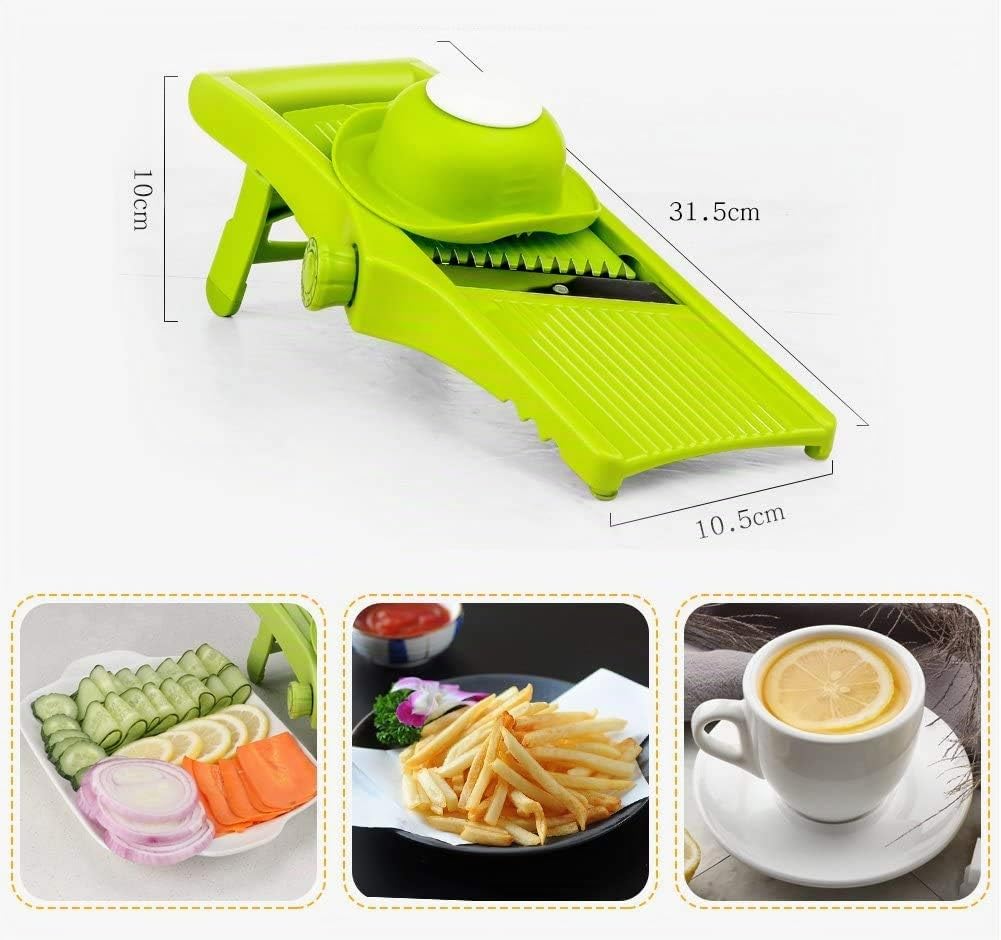 Manuelle Essen Slicer, Gemüsehobel 3 in 1 Gemüseschneider Profi Gemüsereibe Kartoffelschneider, just