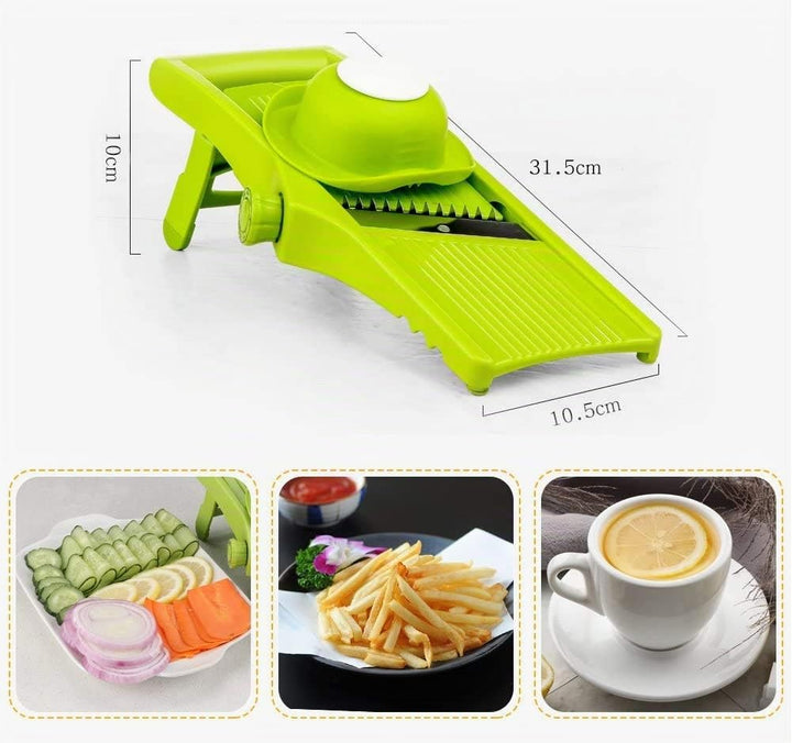 Manuelle Essen Slicer, Gemüsehobel 3 in 1 Gemüseschneider Profi Gemüsereibe Kartoffelschneider, just
