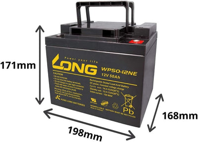 1x AGM 12V / 50Ah Blei-Akku - WP50-12NE zyklenfest kompatibel MP50-12C, 12LCP-50, REC50-12I