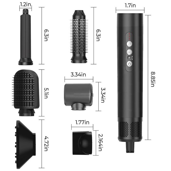 UKLISS Airstyler & Haartrockner 7 in 1, Hairstyler Gesckenke Set mit Auto-Wrap-Lockenstab, Rundbürst