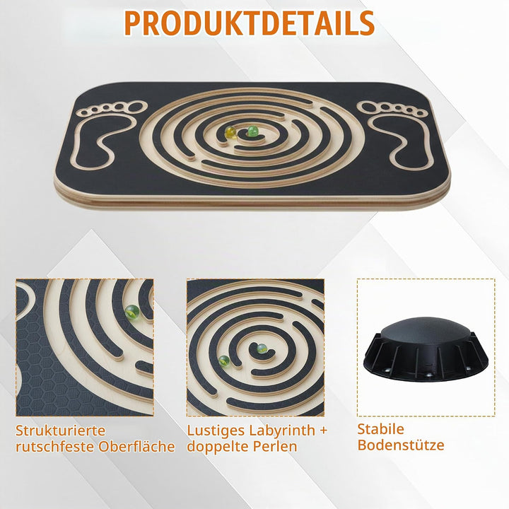 Balance Board Holz mit Integrierten Kugellabyrinth Wackelbrett für Alle Altersgruppen Gleichgewichts