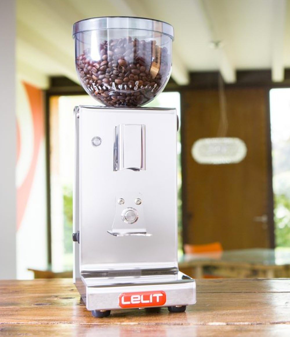 LELIT Fred Kaffeemühle - 38 mm konischer Grat und elektronische Dosierung - Edelstahl - Silber