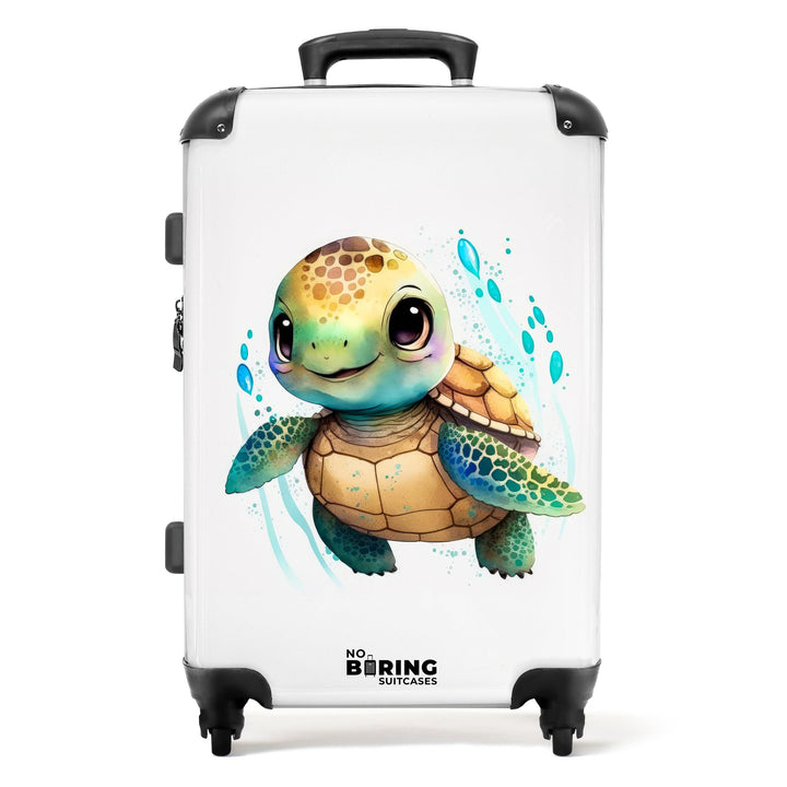 NoBoringSuitcases.com® Kinder Reisekoffer Cabin Bag Grosser Koffer mit Rollen Geschenke - Schildkröt