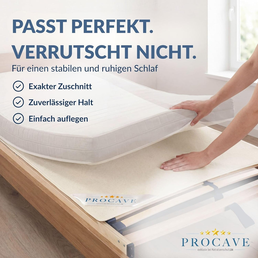 PROCAVE | Hochwertiger Filzschoner für Lattenrost | Schützende Matratzenunterlage 90x200 cm | atmung