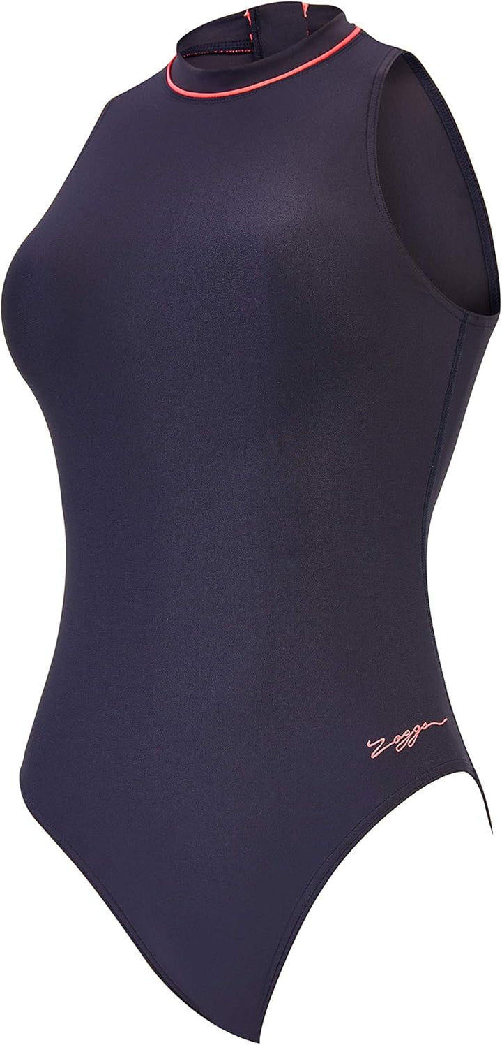 Zoggs Damen Cable Zipped Hi Neck Badeanzug 42 Schwarz, 42 Schwarz