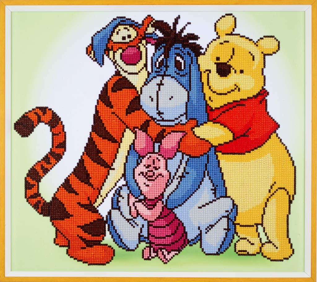Vervaco 5413480782758 Disney Winnie & Freunde Diamanten Malerei, Acrylic, mehrfarbig, ca. 47 x 42 cm
