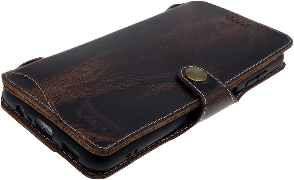 Yogurt Handyhülle für Samsung Galaxy A23 5G, Hülle Echtleder Case Ledertasche Lederhülle für Samsung