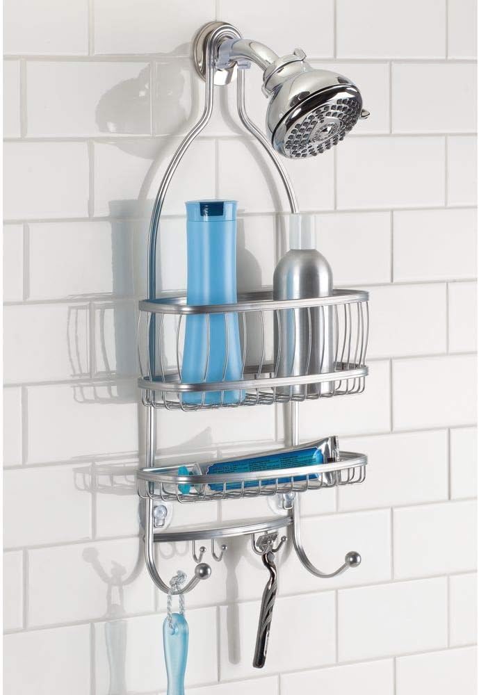 INTERDESIGN - York Lyra Shower Caddy, Silver 10" x 4" x 22", 10" x 4" x 22"