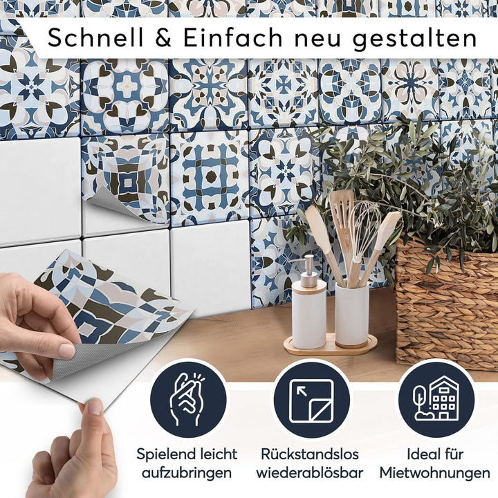 CREATISTO Mosaik-Fliesen Fliesensticker Fliesenfolie - Selbstklebende Fliesen Folie I Stickerfliesen