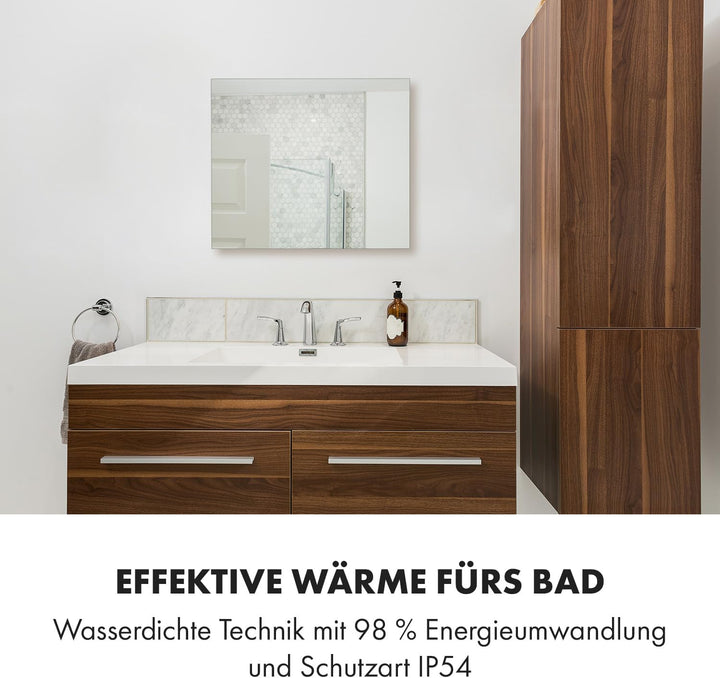 Klarstein Marvel Mirror Infrarotheizung Elektroheizung Heizstrahler, Spiegeloberfläche, 60 x 70 cm,