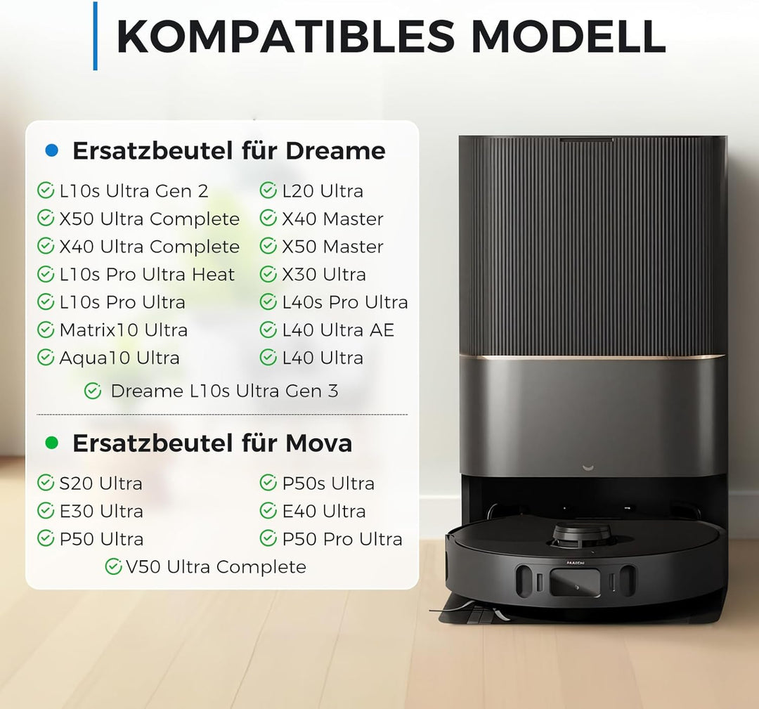 16 Stück Staubbeutel für Dreame L10s Ultra Gen 3 / Gen 2 / X50 Ultra Complete / L40s / L40 Ultra / M