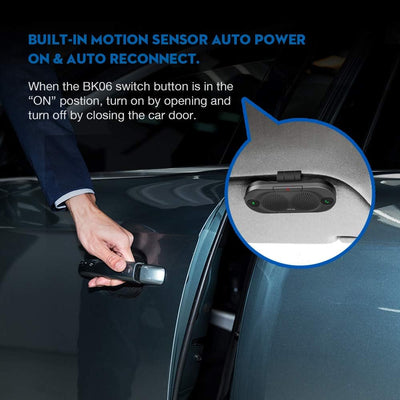 BESIGN BK06 Kfz Bluetooth V5.0 Freisprechanlage Visier Auto Kit, verbindet mit Siri & Google Assista