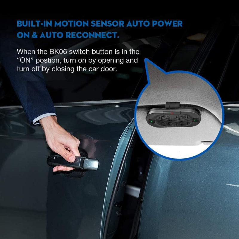 BESIGN BK06 Kfz Bluetooth V5.0 Freisprechanlage Visier Auto Kit, verbindet mit Siri & Google Assista