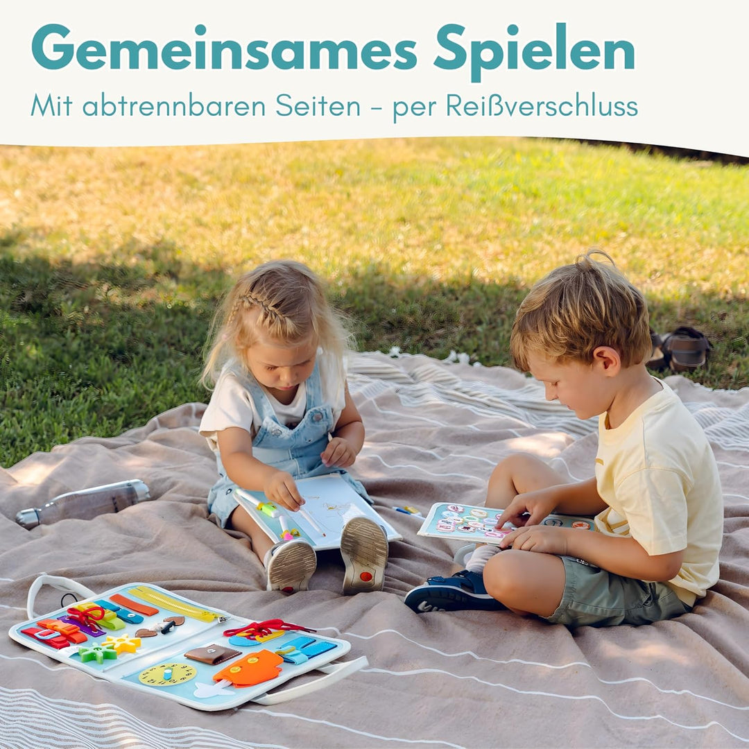 Lion’s Collection® Montessori Busy Board Deutsch ab 3 Jahre – Activity Board & Quiet Book für Kleink