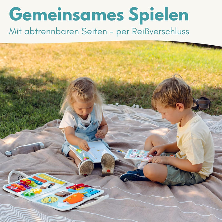 Lion’s Collection® Montessori Busy Board Deutsch ab 3 Jahre – Activity Board & Quiet Book für Kleink