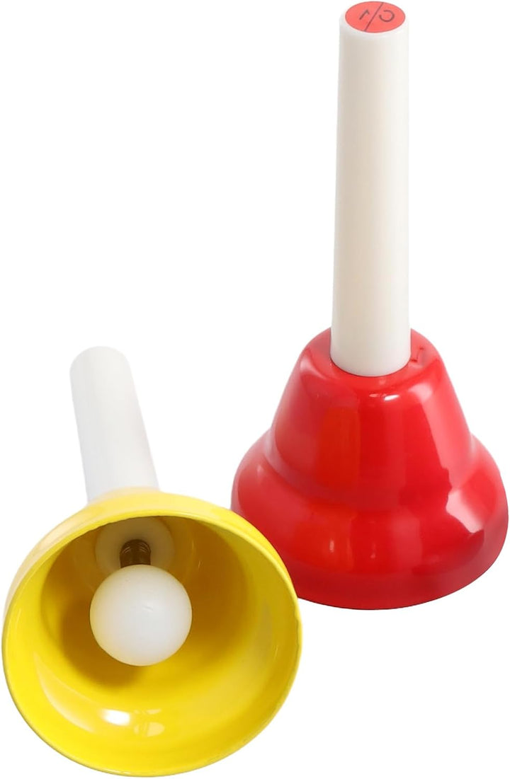 8 Stück Bunte Handglocken Set, 8 Note Diatonische Glocken Metall Hand Bell Musikglocken für Festival