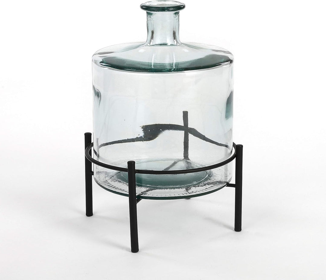 Mica Decorations Guan Glasflasche - H26 x Ø21 cm - Recyceltes Glas - Transparent H. 26 cm D. 21 cm,