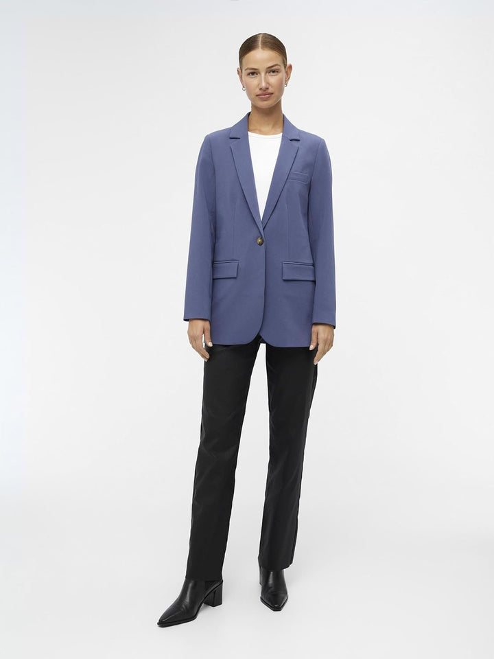 Object Damen Objsigrid L/S Blazer Noos Blazer 34 Blue Indigo, 34 Blue Indigo