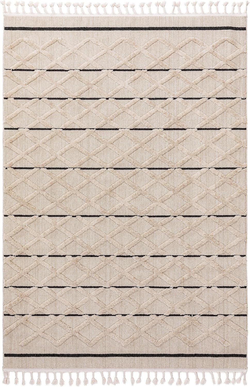 benuta TRENDS Kurzflor Teppich OYO Cream 80x150 cm - Moderner Teppich für Wohnzimmer 80 cm x 150 cm
