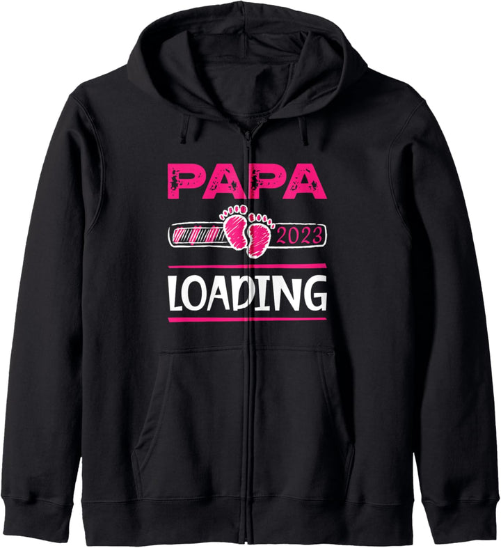 Papa 2023 Loading Soon to be Dad Baby Girl Vatertag Kapuzenjacke