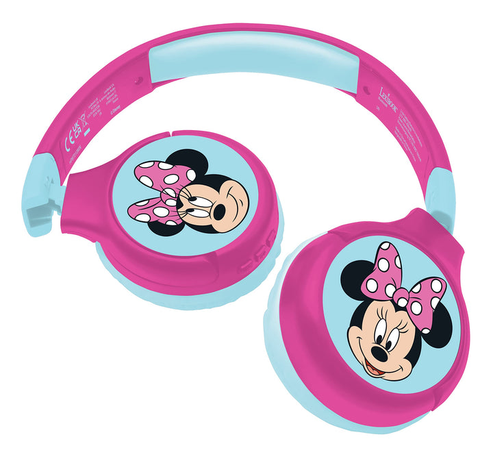 Lexibook, Minnie, 2-in-1-Bluetooth-Kopfhörer für Kinder, Stereo, drahtlos, kabelgebunden, kindersich