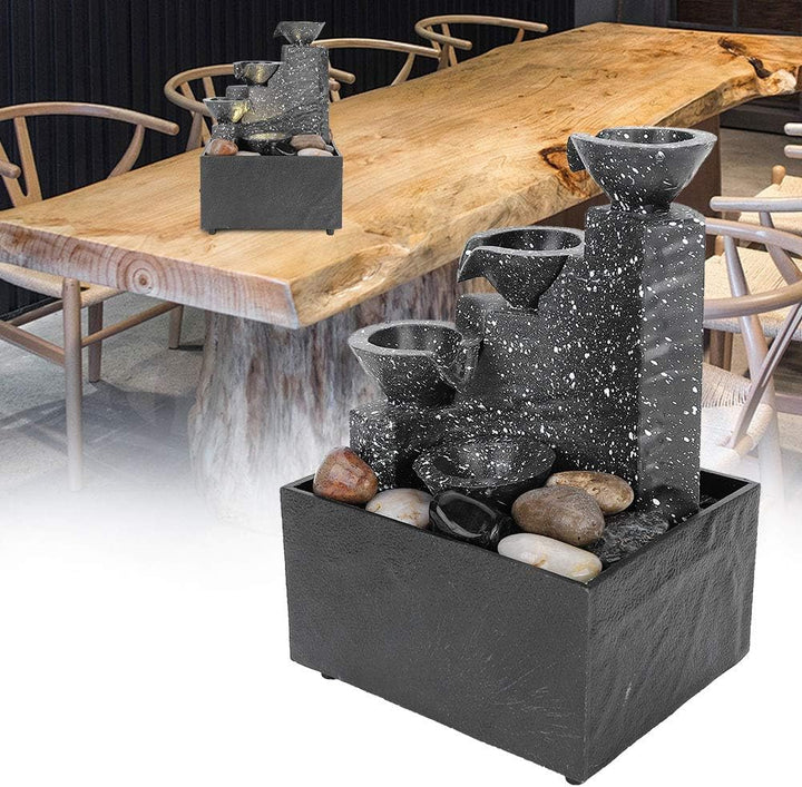 Tischbrunnen-Dekorationen, USB-Desktop-Wasserbrunnen-Ornament, Kunsthandwerk mit Unregelmässigen Ste