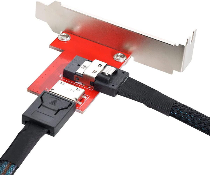 CY PCI-Express 4.0 Slimline SAS SFF-8654 auf Oculink SFF-8611 SFF-8612 PCBA Buchse Adapter mit Halte