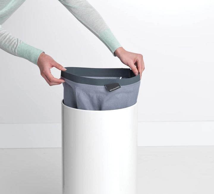 Brabantia - Wäschekorb - Quick-Drop-Öffnung - Perfekt sitzenden Baumwollwäschesack - Korrosionsfrei