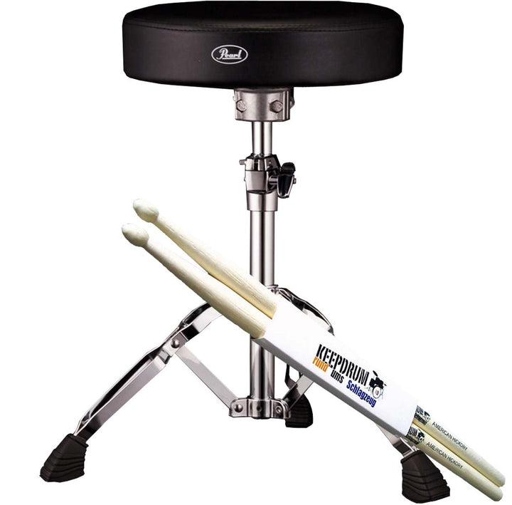 Pearl D-930 Drumhocker Drummersitz + 1 Paar keepdrum Drumsticks