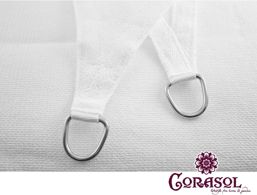 Corasol COR10SQ36-WH Premium Sonnensegel 3,6 x 3,6 m, quadratisch, weiss