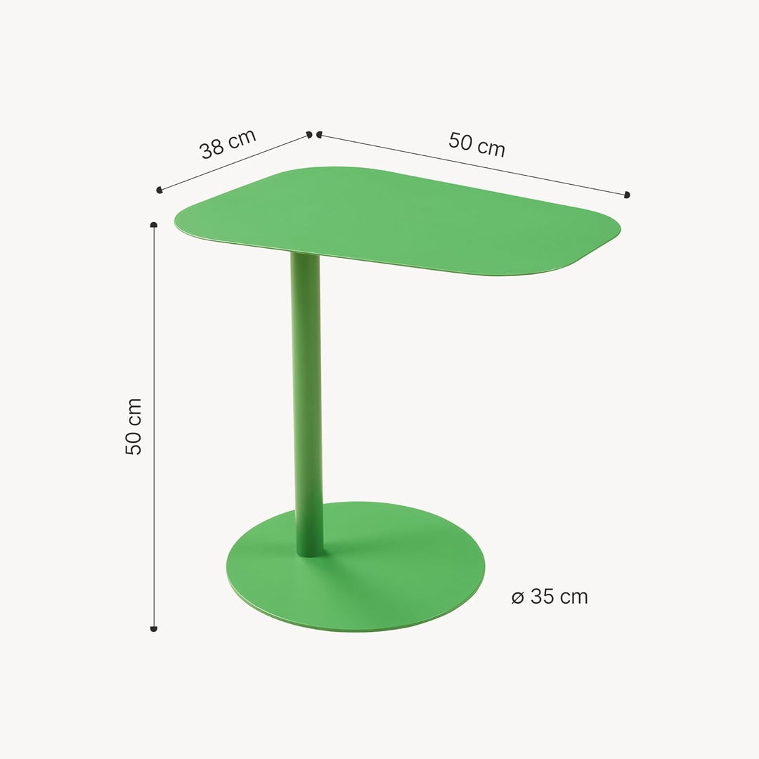 [en.casa] Beistelltisch Nastätten Gartentisch Couchtisch mit Metallgestell Sofatisch modernes Design