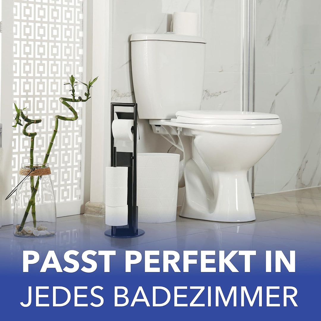 WENKO Stand WC-Garnitur Ravina mit integriertem Toilettenpapierhalter und WC-Bürstenhalter, in rostf