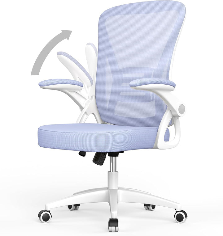 rattantree Bürostuhl mit Hochklappbaren Armlehnen, Ergonomischer Schreibtischstuhl mit Lendenwirbels