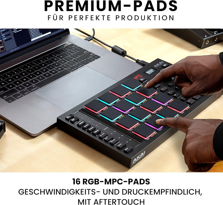 Akai Professional MPC Studio - MIDI-Controller Beat Maker mit 16 anschlagsdynamischen RGB Pads, MPC