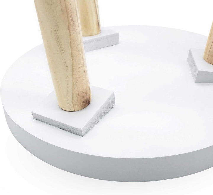 Deko Holz Tisch 36x30 cm - weiss - Kleiner Beistelltisch Couchtisch Sofatisch, Weiss