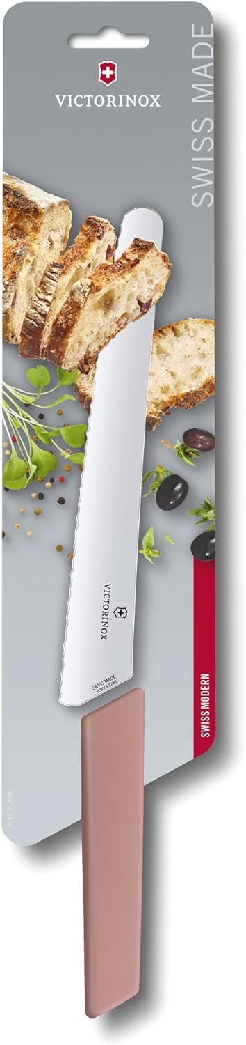 Victorinox, Swiss Modern, Profi Brot- und Konditormesser, Extra Scharfe Klinge, Wellenschliff, 22 cm