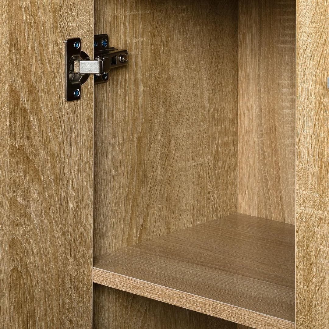 CARO-Möbel Kommode Sideboard Schrank Tommy in Sonoma Eiche, Anrichte Highboard mit Schublade und 2 T