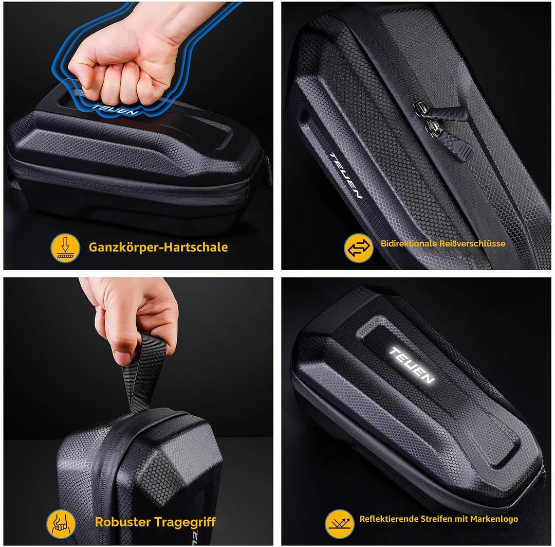 TEUEN 2L/3L Grosse Kapazität E Scooter Tasche für Elektroroller | wasserdichte Lenkertasche mit Eva-