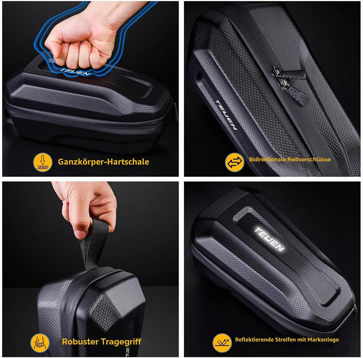 TEUEN 2L/3L Grosse Kapazität E Scooter Tasche für Elektroroller | wasserdichte Lenkertasche mit Eva-