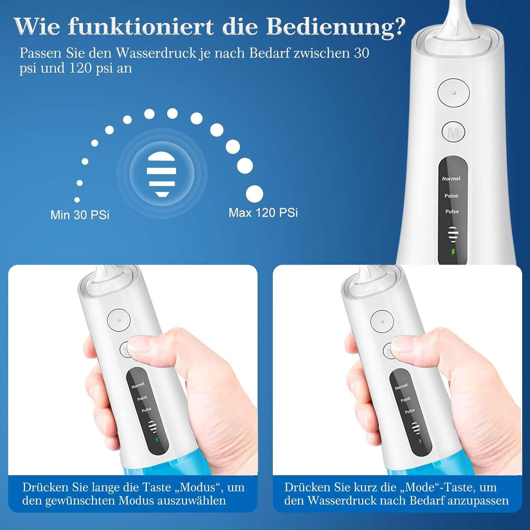 SURFOU Munddusche Kabellos Water Flosser for Teeth, Elektrische Zahndusche Wasser Zahnreiniger, Oral