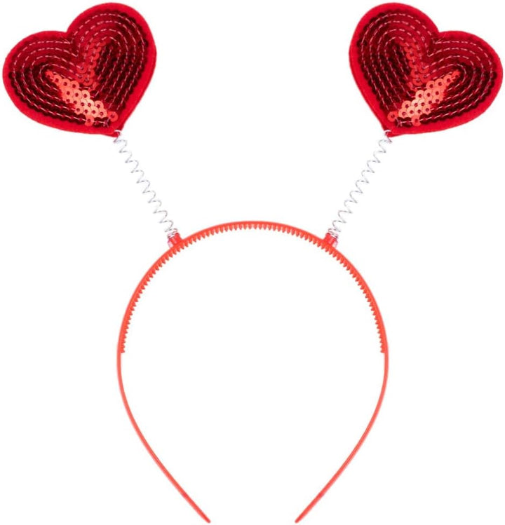 Goldschmidt Haarreif mit Herzchen-Fühlern | Herz Tiara Kopfschmuck Fasching | Karneval Liebe 3 Stk S