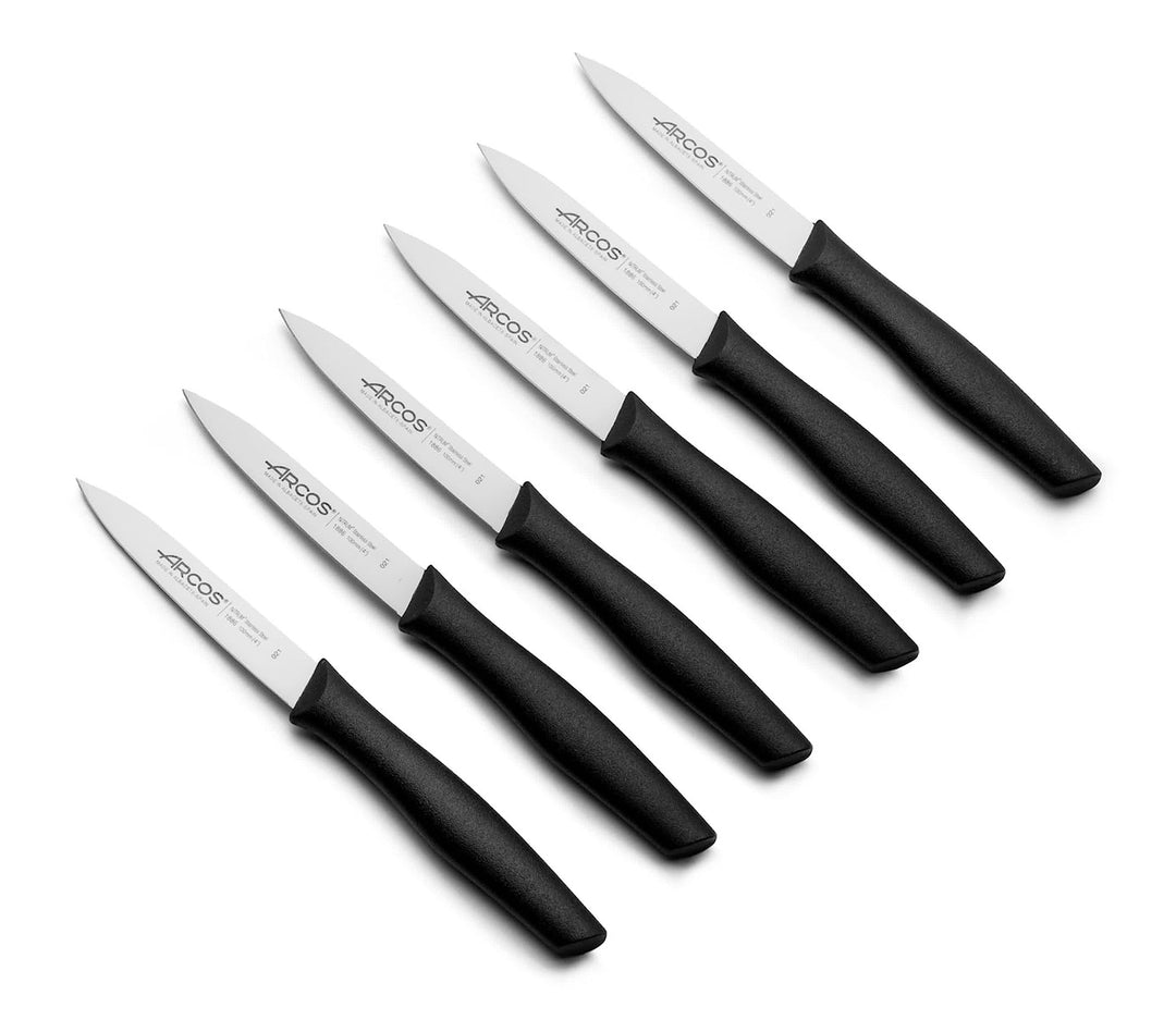 Arcos Schälmesser Set 6-teilig 10 cm. 6 Schälmesser aus Edelstahl mit ergonomischem Polypropylen-Gri