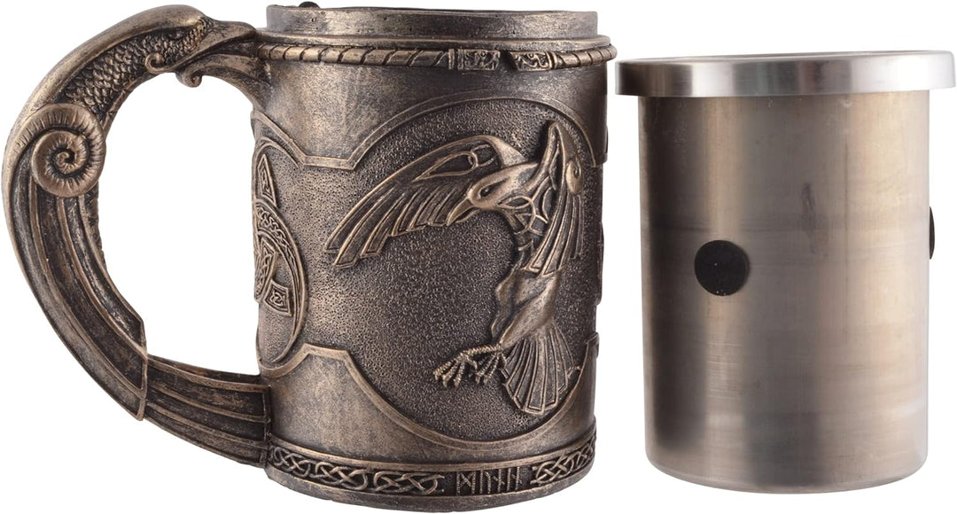 VOGLER Joh. Vogler GmbH Wikingerkrug Hugin und Munin, aus Kunststein angefertigt und Künstlerhand mi