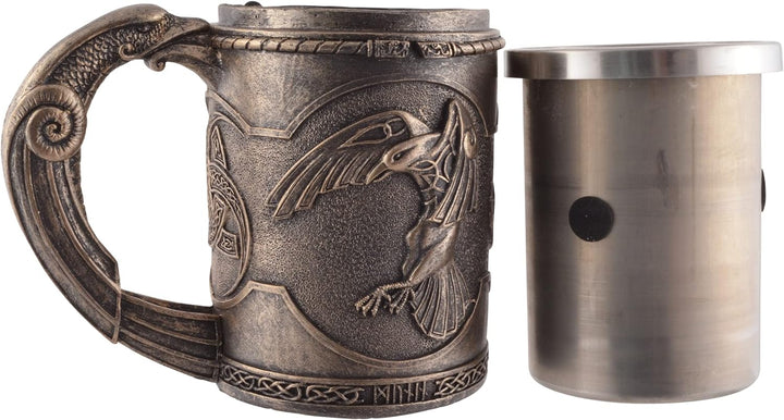 VOGLER Joh. Vogler GmbH Wikingerkrug Hugin und Munin, aus Kunststein angefertigt und Künstlerhand mi
