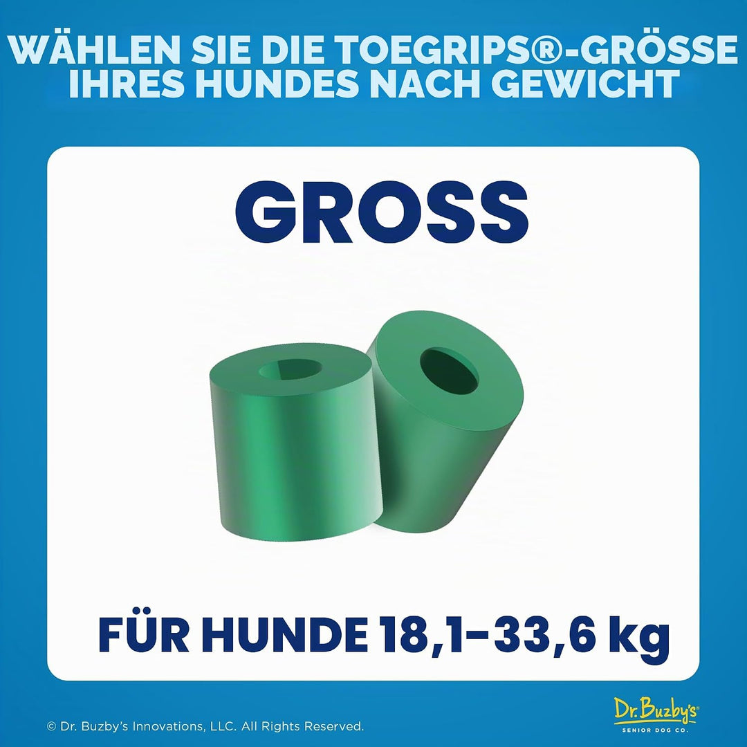 Dr Buzby's Grosse Zehengriffe für Hunde – sofortige Traktion auf Holz-/Hartholzböden – rutschfeste E
