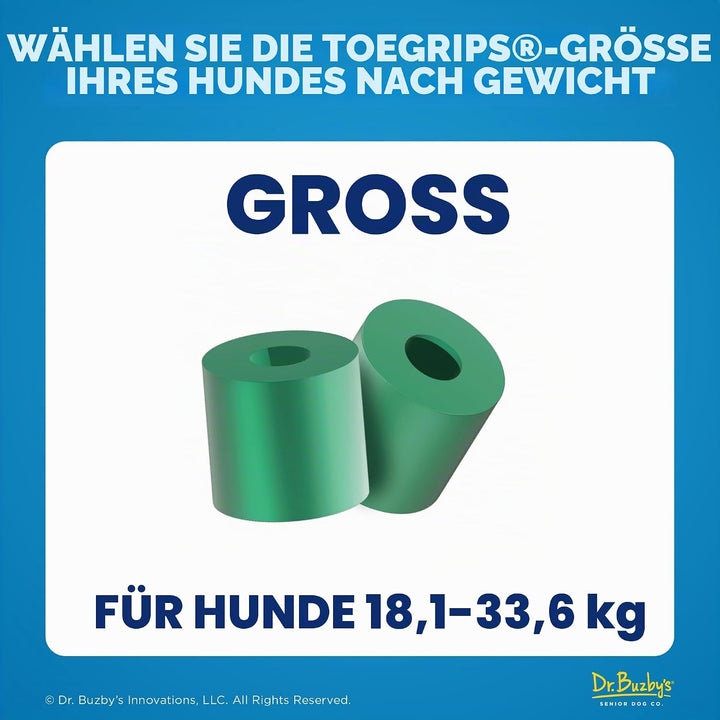Dr Buzby's Grosse Zehengriffe für Hunde – sofortige Traktion auf Holz-/Hartholzböden – rutschfeste E
